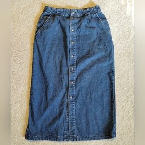 Vintage 100% Cotton Denim Midi Skirt